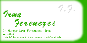 irma ferenczei business card